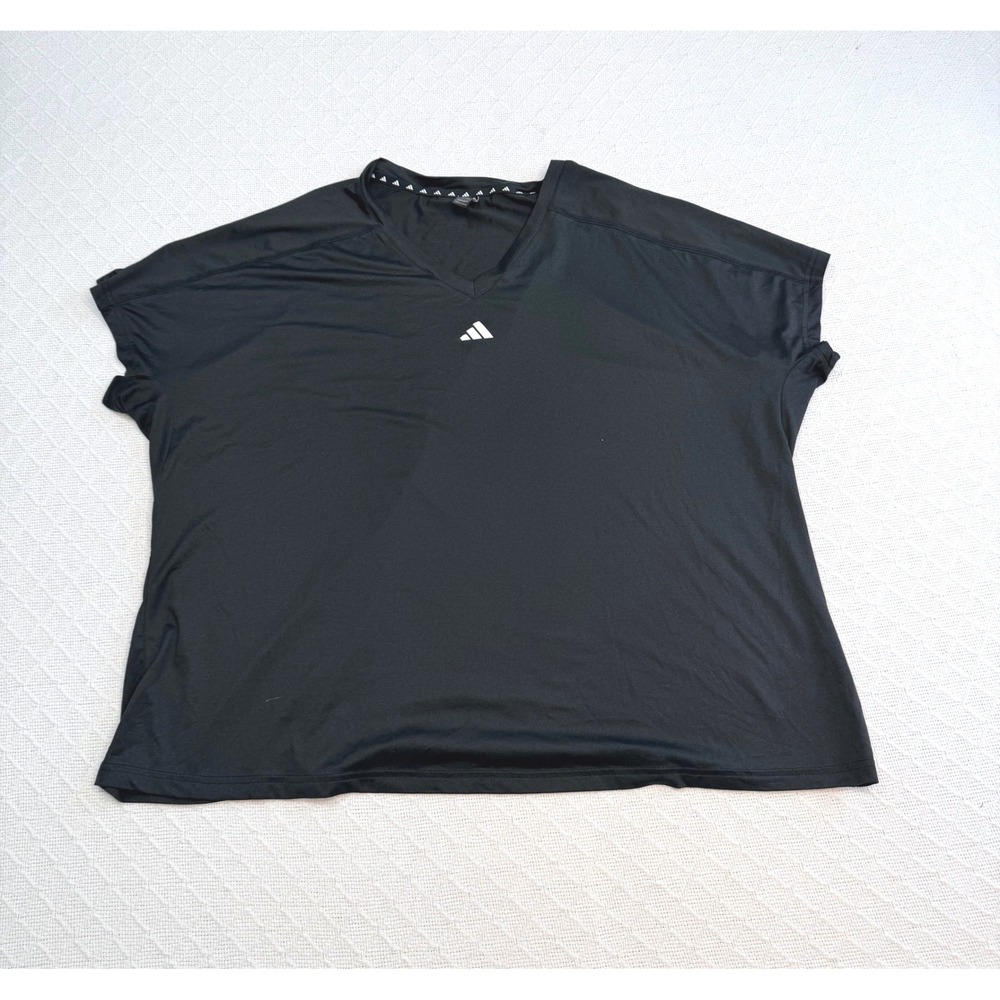 Adidas Mens Black V-Neck Short Sleeve Performance T-Shirt 3XL HN5544